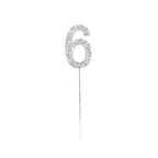 1Pc Glitter Alloy Rhinestone Number Cake Toppers Pieces Silver Glitter Number Cake Toppers Double Sided Twinkle Happy Birthday Cake Topper Cupcake Toppers For Wedding Baby Shower Birthday Decoration Wedding Gold Silver Digital Cakes Dessert Decor Stevvex