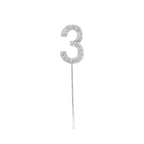 1Pc Glitter Alloy Rhinestone Number Cake Toppers Pieces Silver Glitter Number Cake Toppers Double Sided Twinkle Happy Birthday Cake Topper Cupcake Toppers For Wedding Baby Shower Birthday Decoration Wedding Gold Silver Digital Cakes Dessert Decor Stevvex