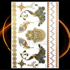 1PC Gold Chain Bracelet Tattoo Sticker Summer Style Fake Jewelry Temporary Tattoo Waterproof Gold Sliver Glitter Body Face Tattoo For Womens