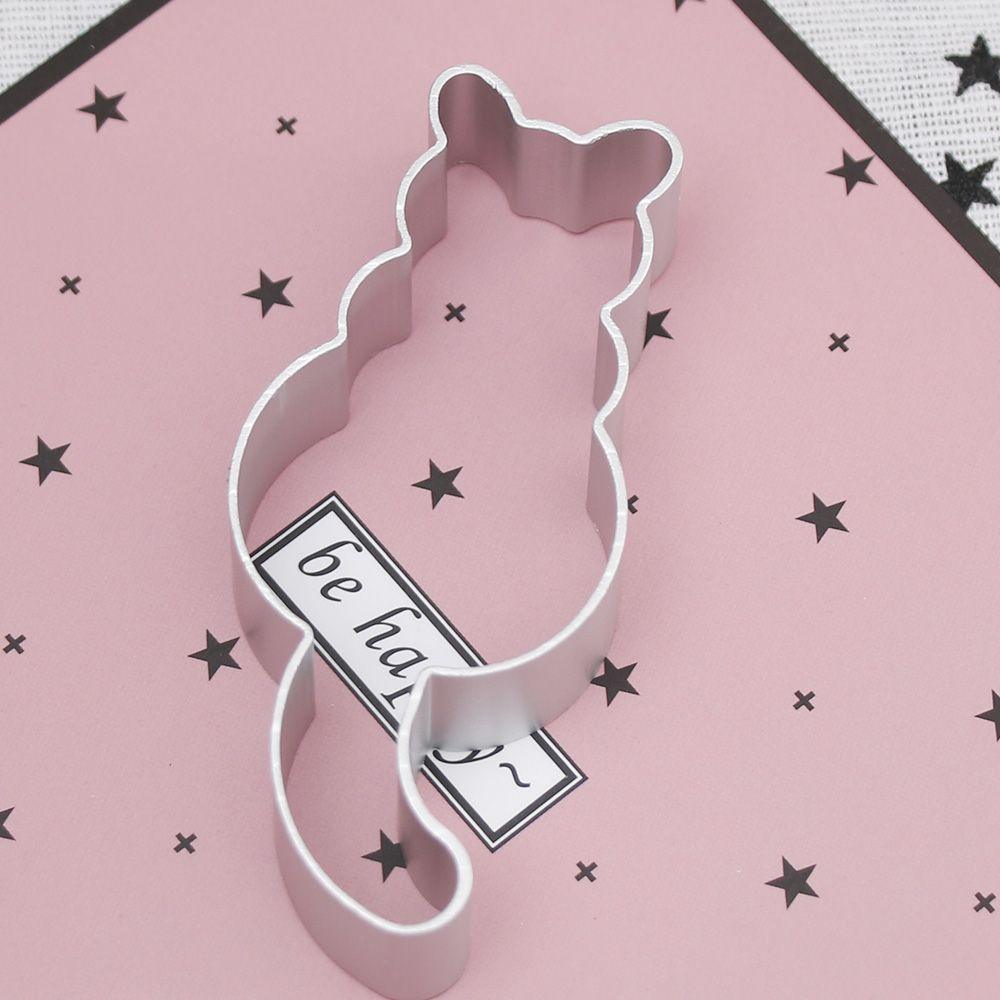 1PC Kitchen Cookie Cutter Cat Shaped Aluminium Mold Sugarcraft Cake Cookies Pastry Baking Cutter Mould Cake Decorating Tools Cute Cat Cookie Cutter Mold Cookie Stamp Perfect For Baking Treats Cookies And Crafts Stevvex