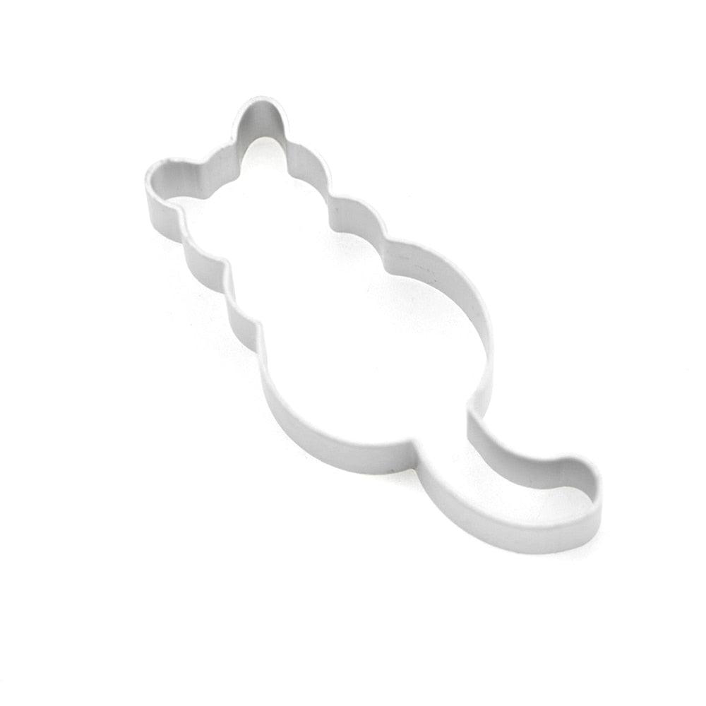 1PC Kitchen Cookie Cutter Cat Shaped Aluminium Mold Sugarcraft Cake Cookies Pastry Baking Cutter Mould Cake Decorating Tools Cute Cat Cookie Cutter Mold Cookie Stamp Perfect For Baking Treats Cookies And Crafts Stevvex