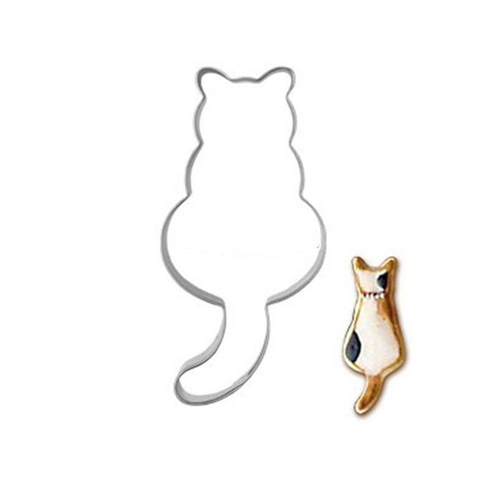 1PC Kitchen Cookie Cutter Cat Shaped Aluminium Mold Sugarcraft Cake Cookies Pastry Baking Cutter Mould Cake Decorating Tools Cute Cat Cookie Cutter Mold Cookie Stamp Perfect For Baking Treats Cookies And Crafts Stevvex