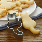 1PC Kitchen Cookie Cutter Cat Shaped Aluminium Mold Sugarcraft Cake Cookies Pastry Baking Cutter Mould Cake Decorating Tools Cute Cat Cookie Cutter Mold Cookie Stamp Perfect For Baking Treats Cookies And Crafts Stevvex
