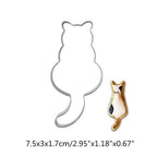 1PC Kitchen Cookie Cutter Cat Shaped Aluminium Mold Sugarcraft Cake Cookies Pastry Baking Cutter Mould Cake Decorating Tools Cute Cat Cookie Cutter Mold Cookie Stamp Perfect For Baking Treats Cookies And Crafts Stevvex