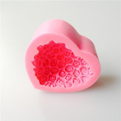 1PC Love Heart Rose Flower Shape 3D Silicone Mold Fondant Chocolate Cake Decorating Baking Tools Moulds Mold Soap Rose Flower Heart Molds Fondant Sugar Pudding Soap Candle Mould Stevvex