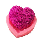 1PC Love Heart Rose Flower Shape 3D Silicone Mold Fondant Chocolate Cake Decorating Baking Tools Moulds Mold Soap Rose Flower Heart Molds Fondant Sugar Pudding Soap Candle Mould Stevvex