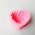 1PC Love Heart Rose Flower Shape 3D Silicone Mold Fondant Chocolate Cake Decorating Baking Tools Moulds Mold Soap Rose Flower Heart Molds Fondant Sugar Pudding Soap Candle Mould Stevvex