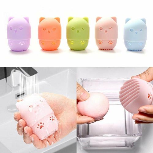 1PC Luxury Powder Puff Holder Sponge Makeup Drying Case Portable Soft Silicone Cosmetic Sponge Box Holder Elegant Soft Design Stevvex