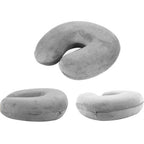 1PC New U Shaped Travel Pillow Car Air Flight Inflatable Pillows Neck Support Headrest Cushion Soft Nursing Cushion Black U-Shape Travel Pillow Automatic Air Inflatable Airplane Car Pillows Ring Pillow Folding Press Type Bed Pillows Stevvex