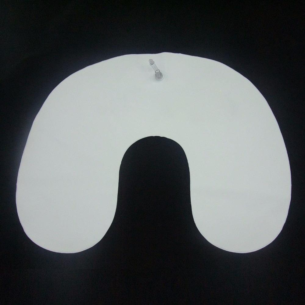 1PC New U Shaped Travel Pillow Car Air Flight Inflatable Pillows Neck Support Headrest Cushion Soft Nursing Cushion Black U-Shape Travel Pillow Automatic Air Inflatable Airplane Car Pillows Ring Pillow Folding Press Type Bed Pillows Stevvex