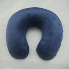 1PC New U Shaped Travel Pillow Car Air Flight Inflatable Pillows Neck Support Headrest Cushion Soft Nursing Cushion Black U-Shape Travel Pillow Automatic Air Inflatable Airplane Car Pillows Ring Pillow Folding Press Type Bed Pillows Stevvex