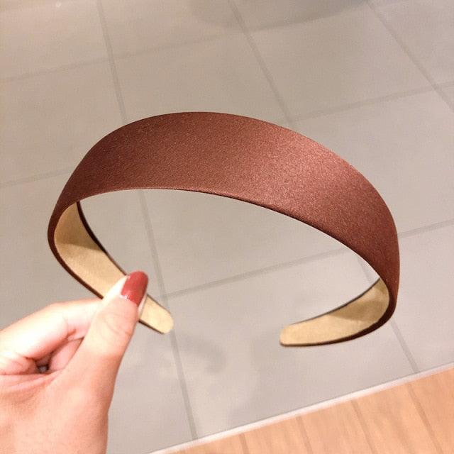 1PC Plastic Fashion Canvas Wide Headband Hair Band Headwear Bezel Hair Accessories For Woman Satin Covered Resin Hairbands Gorgeous Hair Accessories For Women Stevvex