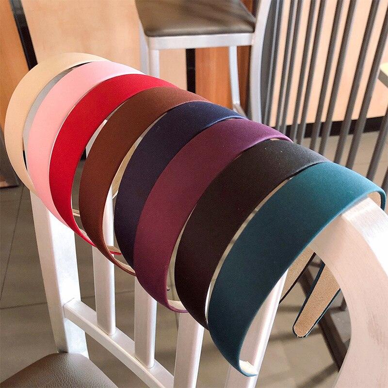1PC Plastic Fashion Canvas Wide Headband Hair Band Headwear Bezel Hair Accessories For Woman Satin Covered Resin Hairbands Gorgeous Hair Accessories For Women Stevvex
