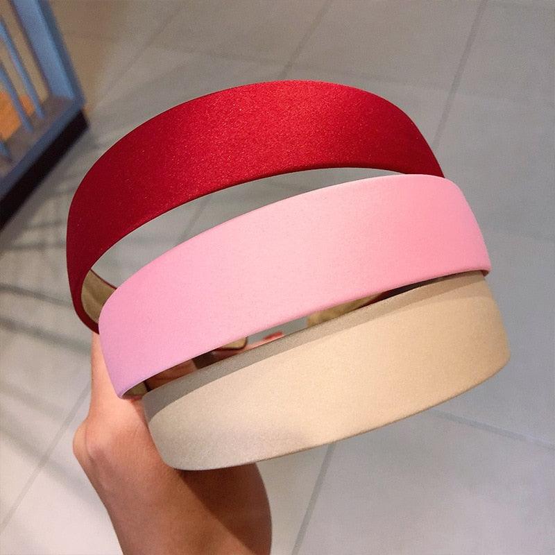 1PC Plastic Fashion Canvas Wide Headband Hair Band Headwear Bezel Hair Accessories For Woman Satin Covered Resin Hairbands Gorgeous Hair Accessories For Women Stevvex