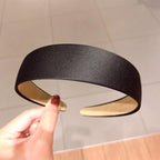 1PC Plastic Fashion Canvas Wide Headband Hair Band Headwear Bezel Hair Accessories For Woman Satin Covered Resin Hairbands Gorgeous Hair Accessories For Women Stevvex
