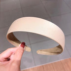 1PC Plastic Fashion Canvas Wide Headband Hair Band Headwear Bezel Hair Accessories For Woman Satin Covered Resin Hairbands Gorgeous Hair Accessories For Women Stevvex