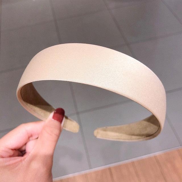 1PC Plastic Fashion Canvas Wide Headband Hair Band Headwear Bezel Hair Accessories For Woman Satin Covered Resin Hairbands Gorgeous Hair Accessories For Women Stevvex