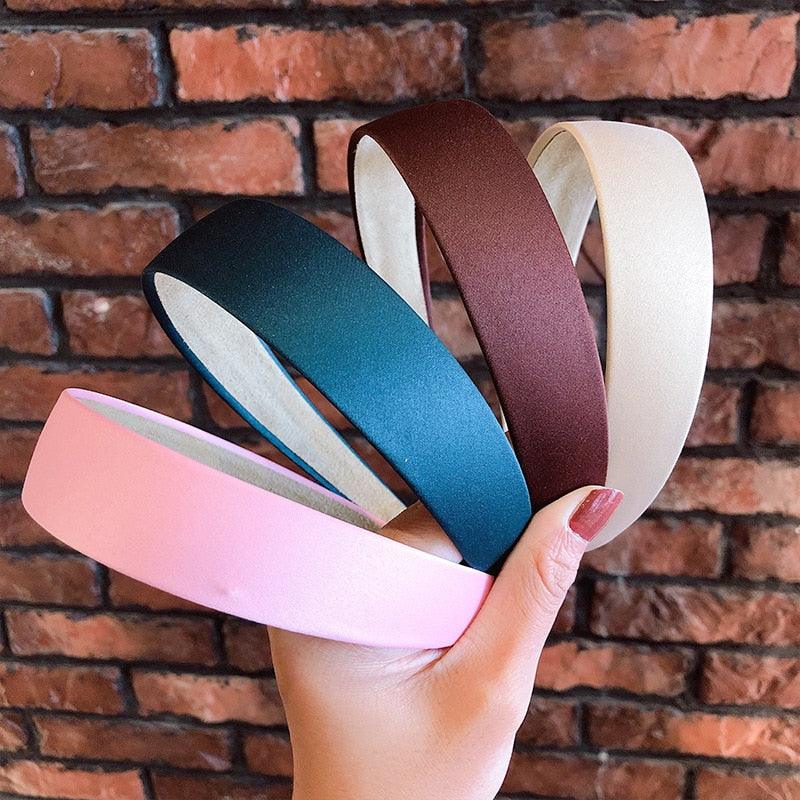 1PC Plastic Fashion Canvas Wide Headband Hair Band Headwear Bezel Hair Accessories For Woman Satin Covered Resin Hairbands Gorgeous Hair Accessories For Women Stevvex