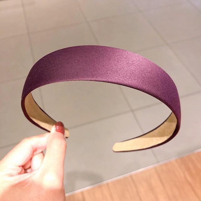 1PC Plastic Fashion Canvas Wide Headband Hair Band Headwear Bezel Hair Accessories For Woman Satin Covered Resin Hairbands Gorgeous Hair Accessories For Women Stevvex