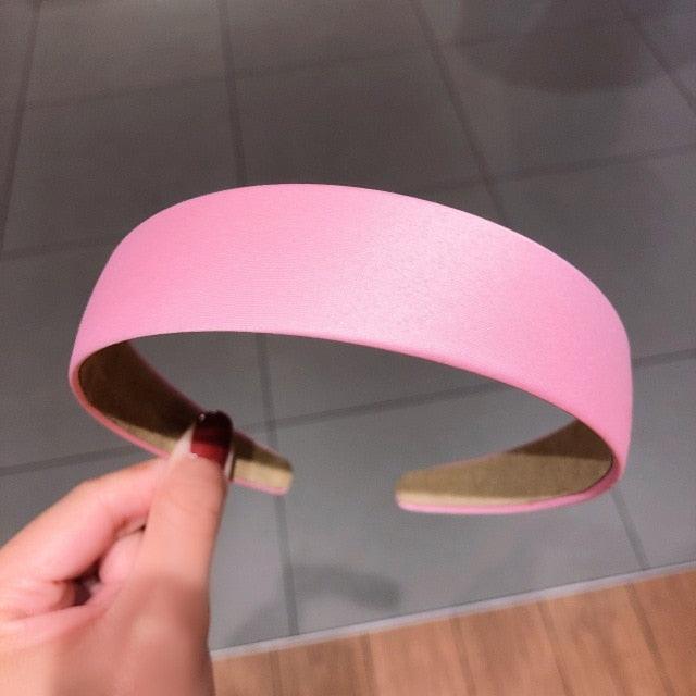 1PC Plastic Fashion Canvas Wide Headband Hair Band Headwear Bezel Hair Accessories For Woman Satin Covered Resin Hairbands Gorgeous Hair Accessories For Women Stevvex