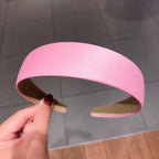 1PC Plastic Fashion Canvas Wide Headband Hair Band Headwear Bezel Hair Accessories For Woman Satin Covered Resin Hairbands Gorgeous Hair Accessories For Women Stevvex