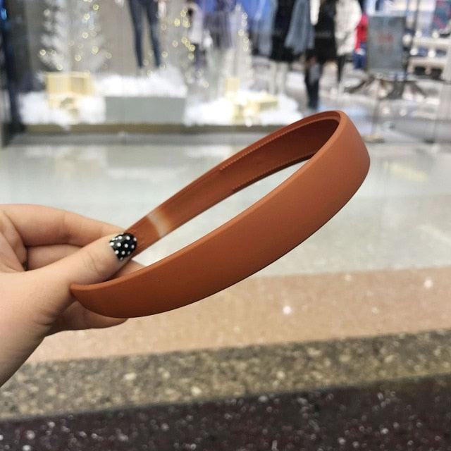 1PC Plastic Fashion Frosted Wide Headband Hair Band Headwear Bezel Hair Accessories For Woman Satin Covered Resin Hairbands Gorgeous Hair Accessories For Women Stevvex