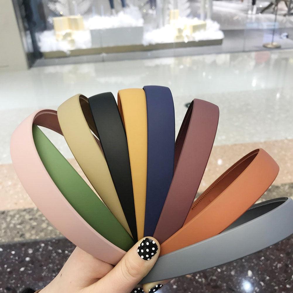 1PC Plastic Fashion Frosted Wide Headband Hair Band Headwear Bezel Hair Accessories For Woman Satin Covered Resin Hairbands Gorgeous Hair Accessories For Women Stevvex