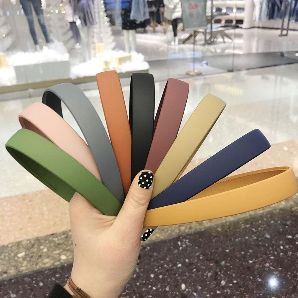 1PC Plastic Fashion Frosted Wide Headband Hair Band Headwear Bezel Hair Accessories For Woman Satin Covered Resin Hairbands Gorgeous Hair Accessories For Women Stevvex