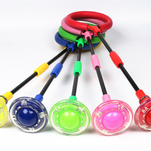1PC Portable Folding Glowing Bouncing Balls One Foot Flashing Jumping Rope Ball Kids Toys Ankle Skip Ball Adult Fitness Training Flashing Jumping Ring Children Colorful Ankle Skip Jump Ropes Sports Swing Ball For Kids Boys Girls Toy Stevvex