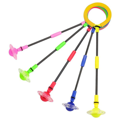 1PC Portable Folding Glowing Bouncing Balls One Foot Flashing Jumping Rope Ball Kids Toys Ankle Skip Ball Adult Fitness Training Flashing Jumping Ring Children Colorful Ankle Skip Jump Ropes Sports Swing Ball For Kids Boys Girls Toy Stevvex