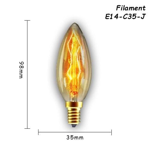 1pc Retro Lamp Edison Bulb Incandescent Living Room Decoration Vintage Lamp Filament Dimmable Amber Glass Antique Filament Light Bulbs Stevvex