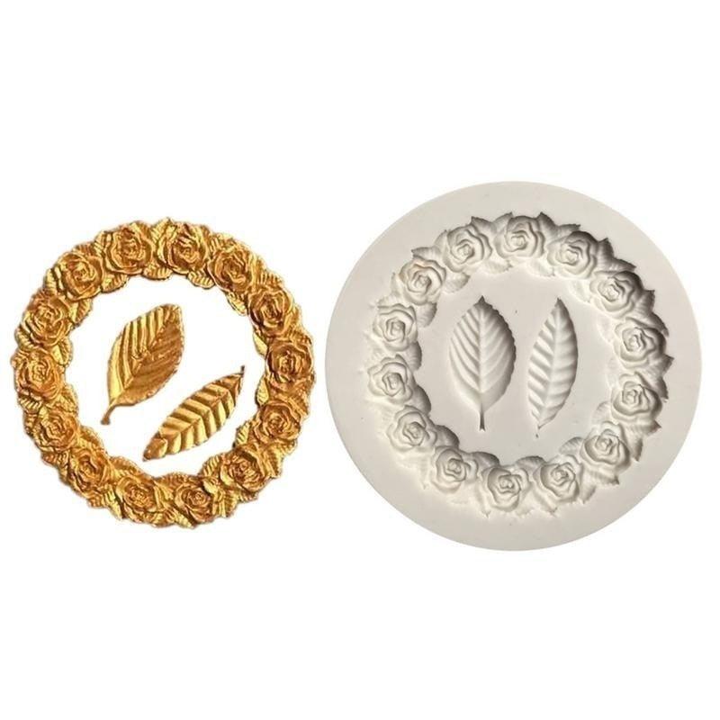 1PC Rosette Leaves Silicone Mold Cake Chocolate Mold Picture Frame Frame Sugar Baking Mold Molding Silicone Picture Frames Fondant Molds Photo Mirror Silicone Wedding Cake Decorating Mold Stevvex