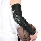 1PC Sport Black Arm Guard Compression Sleeves Sports Fitness Elastic Elbow Protective Pad Outdoor Basketball Football Sleeves For UV Summer Sun Protection Men Athletic Arm Cover Stevvex