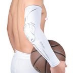 1PC Sport Black Arm Guard Compression Sleeves Sports Fitness Elastic Elbow Protective Pad Outdoor Basketball Football Sleeves For UV Summer Sun Protection Men Athletic Arm Cover Stevvex