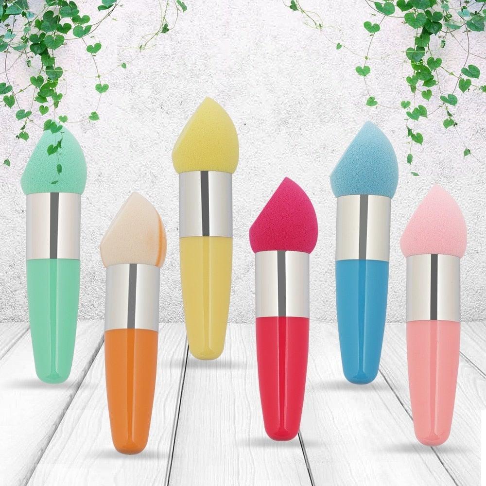 1PC Womens Powder Sponge Beauty Cosmetic Puff Face Makeup Brushes Tools with Handle Makeup Brush Professional Soft Mushroom Head Stevvex