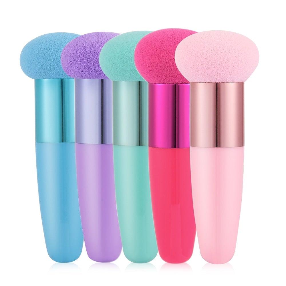 1PC Womens Powder Sponge Beauty Cosmetic Puff Face Makeup Brushes Tools with Handle Makeup Brush Professional Soft Mushroom Head Stevvex