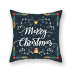 1Pcs Blue Christmas Tree Deer Santa Claus Pattern Polyester Cushion Cover Merry Christmas Throw Cushion Covers Tree Reindeer Star Pillow Case For Party Home Decoration Decorative Sofa Home Decor Pillowcover 45x45cm