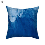 1Pcs Blue Pattern Cushion Cover Polyester Pillowcase Decorative Navy Blue White Pillow Covers Pillow Case Blue Home Bedroom Sofa Decor Pillow Cover Stevvex
