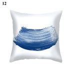 1Pcs Blue Pattern Cushion Cover Polyester Pillowcase Decorative Navy Blue White Pillow Covers Pillow Case Blue Home Bedroom Sofa Decor Pillow Cover Stevvex