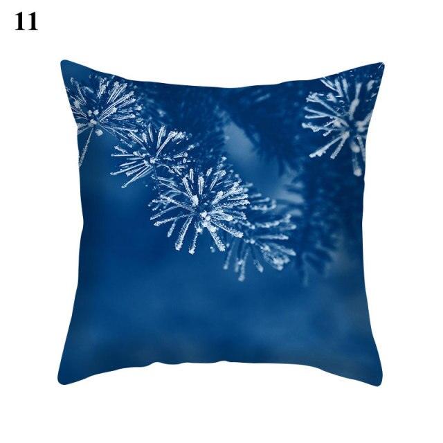 1Pcs Blue Pattern Cushion Cover Polyester Pillowcase Decorative Navy Blue White Pillow Covers Pillow Case Blue Home Bedroom Sofa Decor Pillow Cover Stevvex