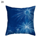 1Pcs Blue Pattern Cushion Cover Polyester Pillowcase Decorative Navy Blue White Pillow Covers Pillow Case Blue Home Bedroom Sofa Decor Pillow Cover Stevvex