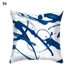 1Pcs Blue Pattern Cushion Cover Polyester Pillowcase Decorative Navy Blue White Pillow Covers Pillow Case Blue Home Bedroom Sofa Decor Pillow Cover Stevvex