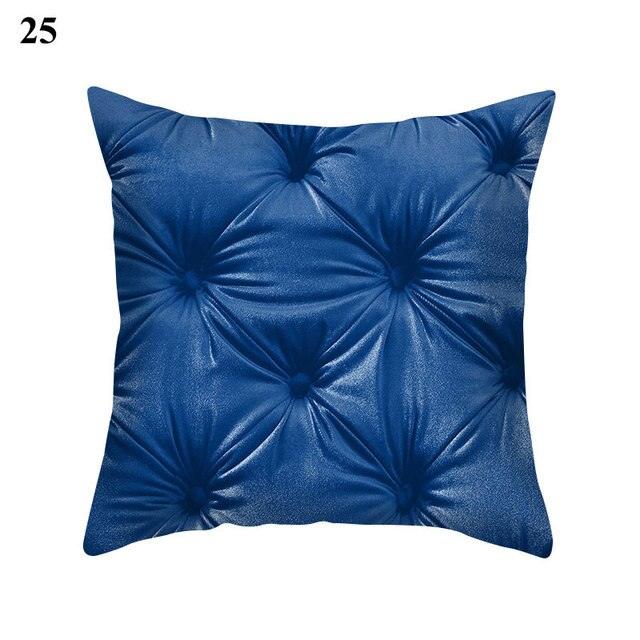 1Pcs Blue Pattern Cushion Cover Polyester Pillowcase Decorative Navy Blue White Pillow Covers Pillow Case Blue Home Bedroom Sofa Decor Pillow Cover Stevvex