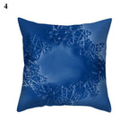 1Pcs Blue Pattern Cushion Cover Polyester Pillowcase Decorative Navy Blue White Pillow Covers Pillow Case Blue Home Bedroom Sofa Decor Pillow Cover Stevvex