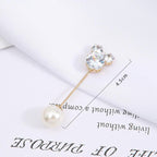 1pcs Fashion Pearl Fixed Strap Charm Safety Pin Sweater Cardigan Clip Brooches Rhinestone Metal Jewelry Sweater Shawl Clips Faux Crystal and Pearl Pins for Fixing on Sweaters Stevvex