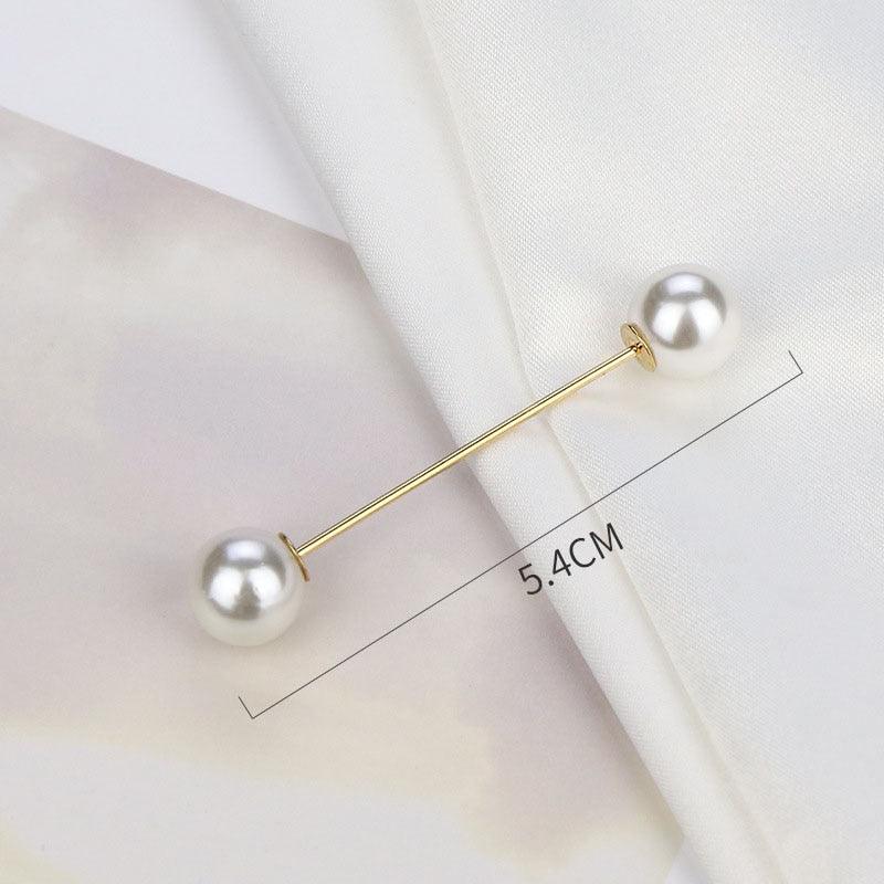 1pcs Fashion Pearl Fixed Strap Charm Safety Pin Sweater Cardigan Clip Brooches Rhinestone Metal Jewelry Sweater Shawl Clips Faux Crystal and Pearl Pins for Fixing on Sweaters Stevvex