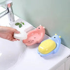 1Pcs Faucet Shape Draining Soap Dish Portable Bathroom Products Double Layer 3Colors Eco-friendly Soap Box Draining Soap Dish Sponge Holder Soap Container with Waterfall Spout for Bathroom Shower Kitchen Sink Stevvex