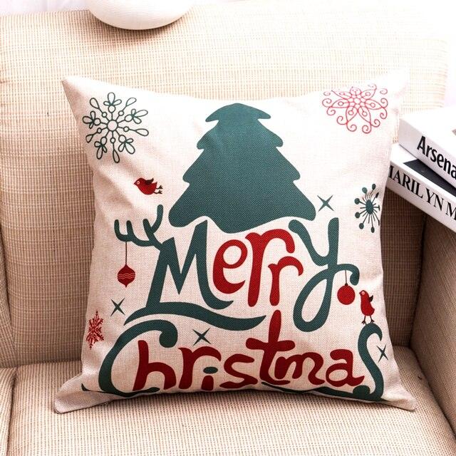 1Pcs Happy New Year Christmas Decorations Pillows Cover Merry Christmas Throw Cushion Covers Tree Reindeer Star Pillow Case For Party Home Decoration 45x45CM Stevvex