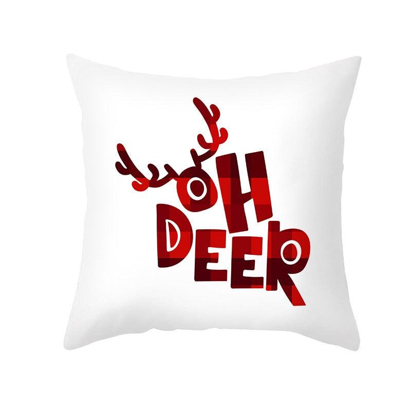 1Pcs Happy New Year Christmas Decorations Pillows Cover Merry Christmas Throw Cushion Covers Tree Reindeer Star Pillow Case For Party Home Decoration 45x45CM Stevvex