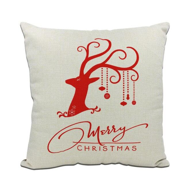 1Pcs Happy New Year Christmas Decorations Pillows Cover Merry Christmas Throw Cushion Covers Tree Reindeer Star Pillow Case For Party Home Decoration 45x45CM Stevvex